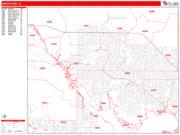 North Port Wall Map Zip Code Red Line Style 2022